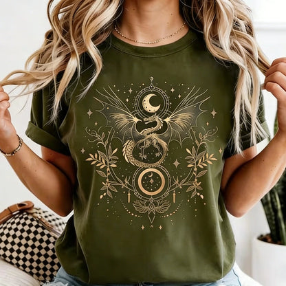Celestial Dragon Moon Phase T-Shirt