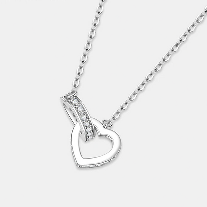 Silver Double Heart Design Necklace