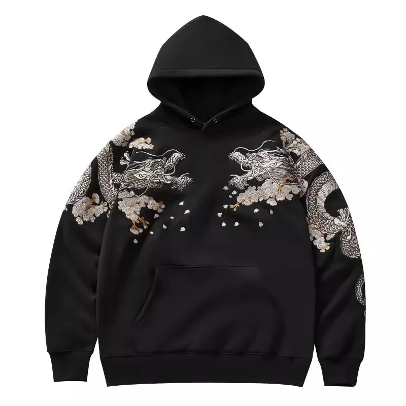 Black Dragon Phoenix  Embroidered Pullover unisex