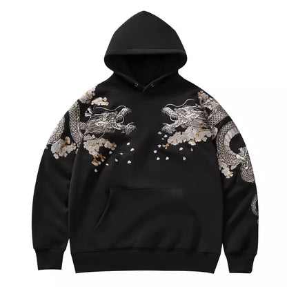 Black Dragon Phoenix  Embroidered Pullover unisex