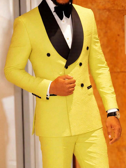 Floral Tuxedo, Paisley Lapel Single-Button Single-Breasted Suit