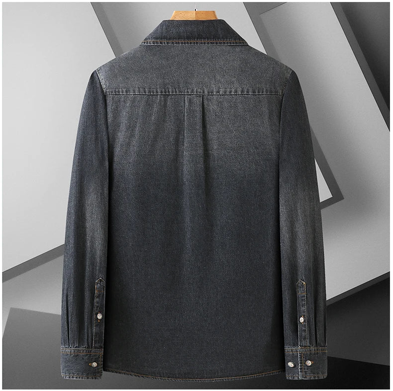 Denim Shirts Men Slim Fit
