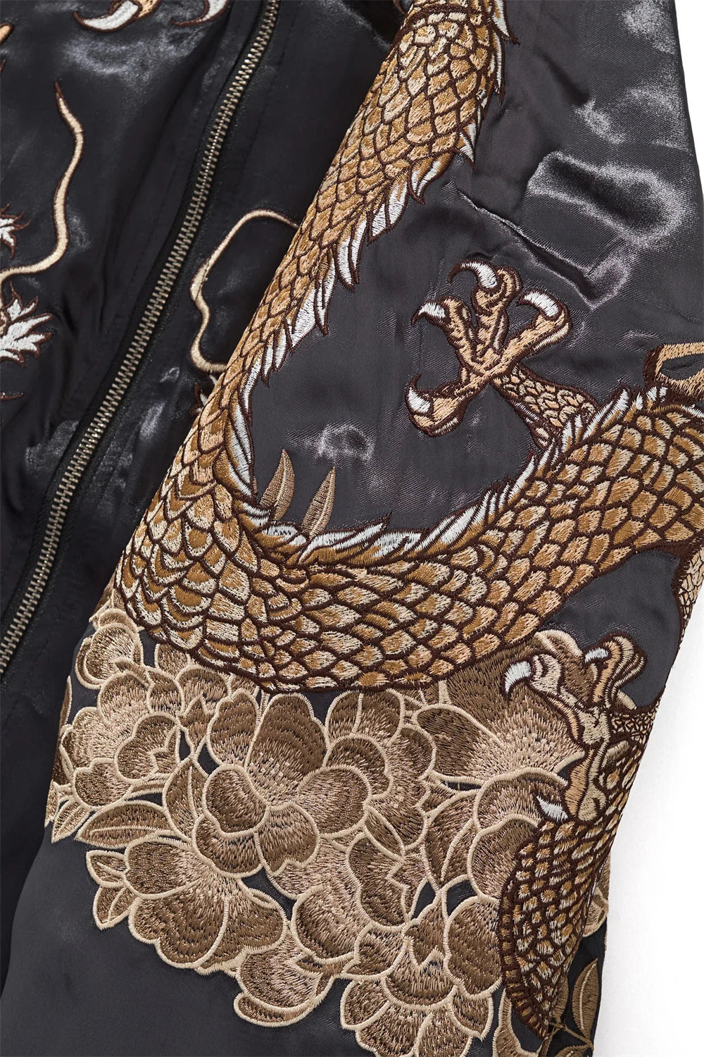 Dragon Tiger Embroidery Bomber Jacket - Men's