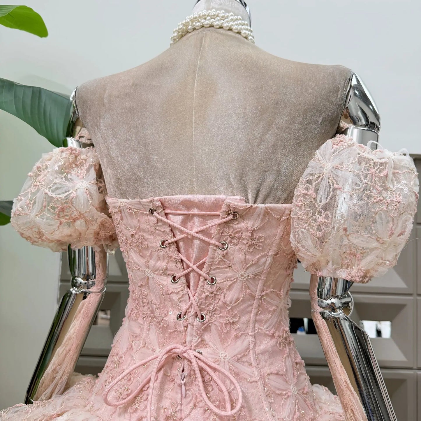 Corset Ball Gown Elegant Lace Peplum Strapless Dress