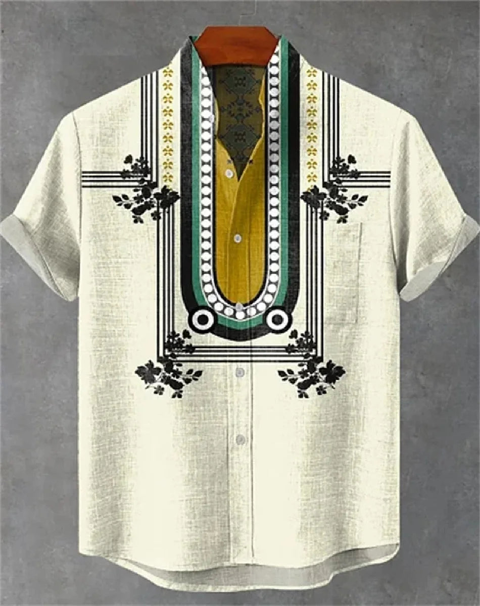 linen short-sleeved shirt