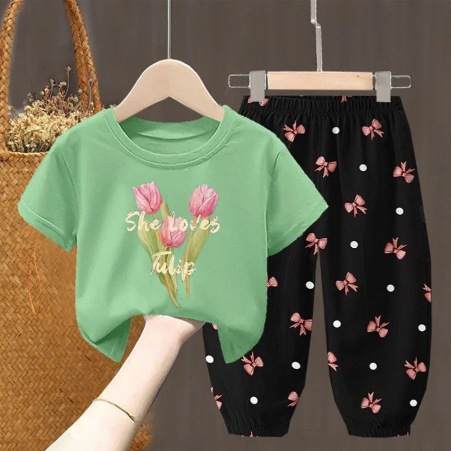 Toddler  T-shirt Top Pants 2Pcs Unisex