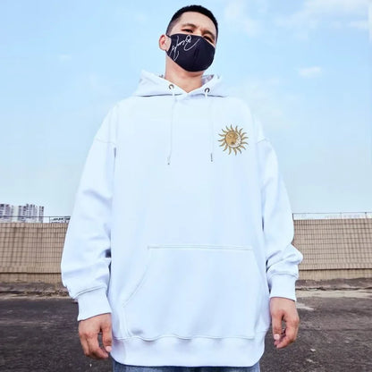 American Sun Moon Flower Print Oversized Hoodie Unisex
