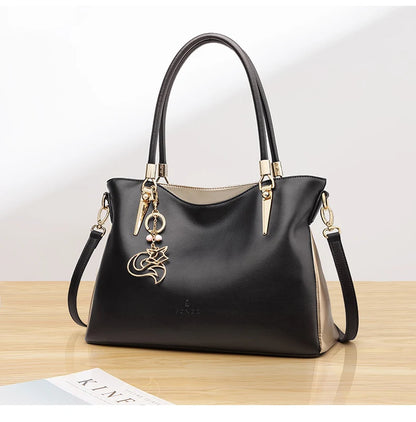 Cowhide Shoulder Tote Bag