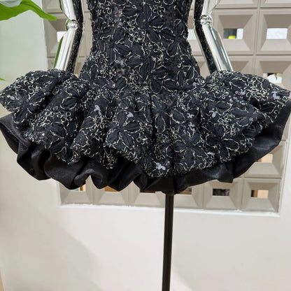 Corset Ball Gown Elegant Lace Peplum Strapless Dress