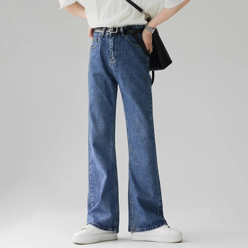 Casual Bell Bottom Denim Pants