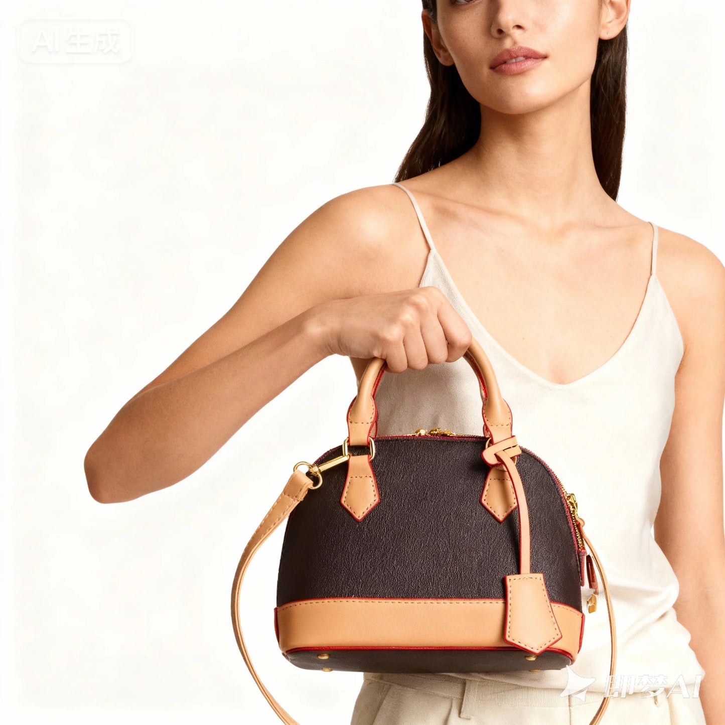 Vintage Leather Shell Bag