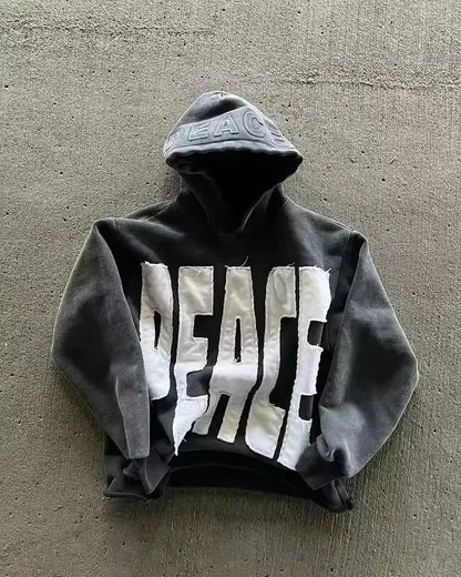 Oversized Pattern Printed Zipper Hooded for Men