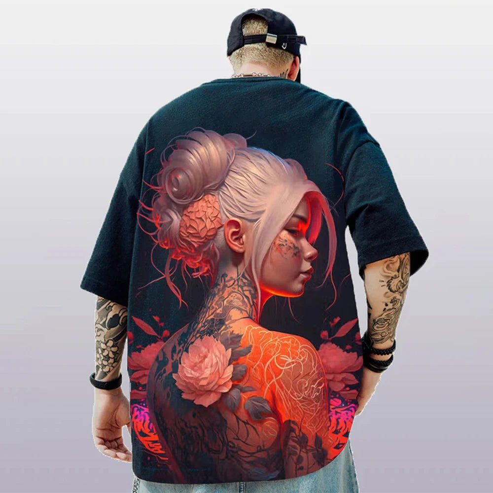 Oversized Hip hop Short Sleeve T-Shirt For Men