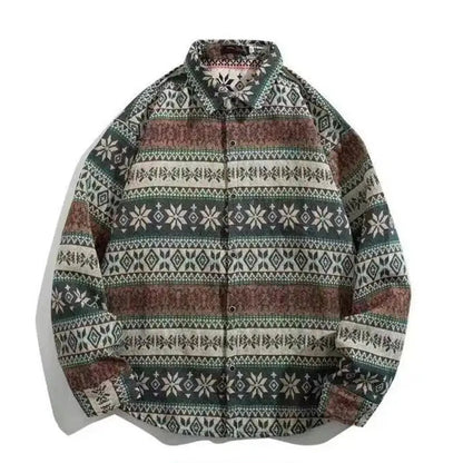 Cuban Vintage Men Loose-fit Shirt Jacket