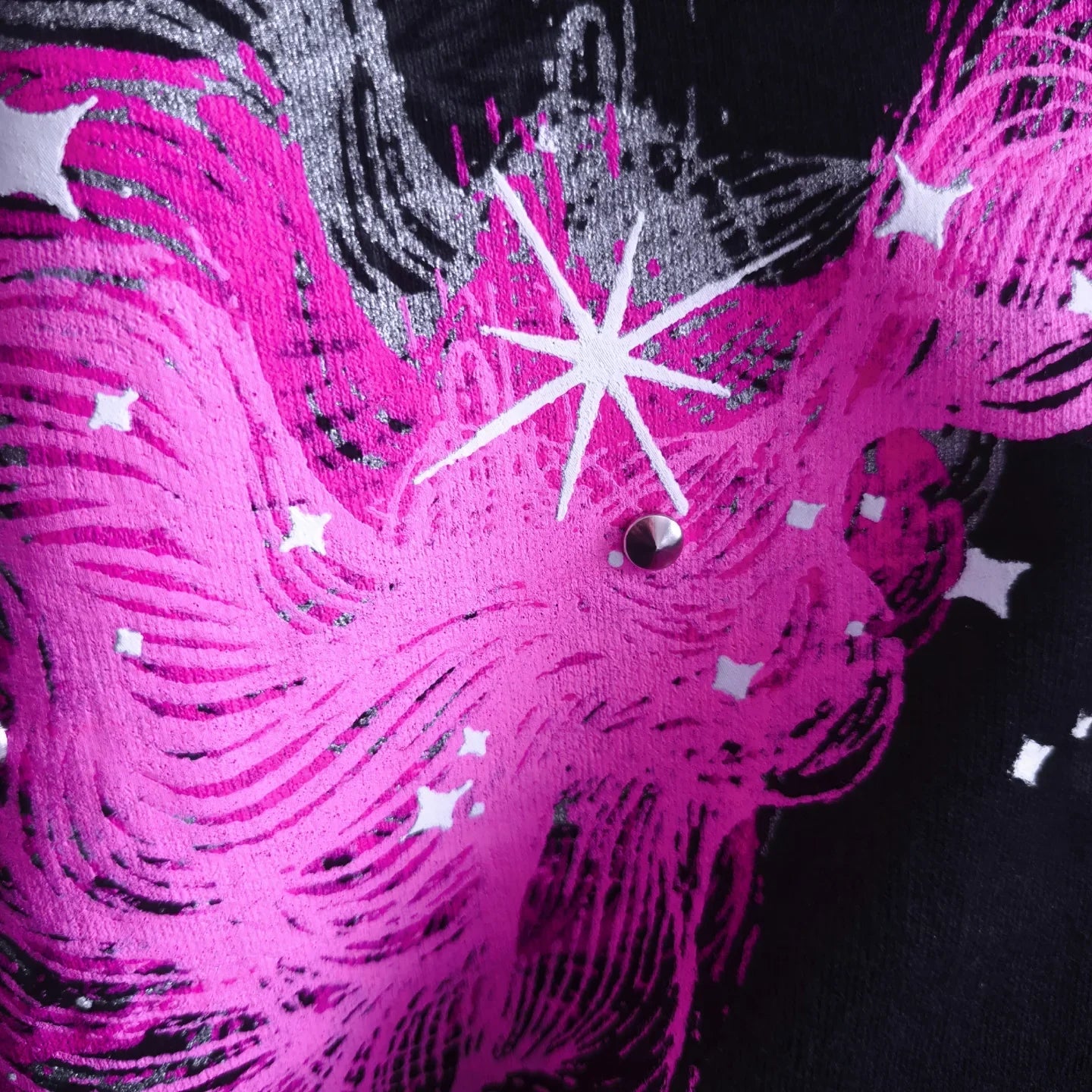 Lunar Nebula: Oversized Crop Zip-Up for Women