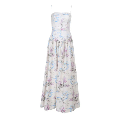 Floral Printed Sexy A-line Dress Women