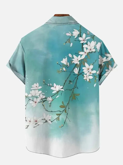 Monster with Mech Ocean Waves Short Sleeve Shirt