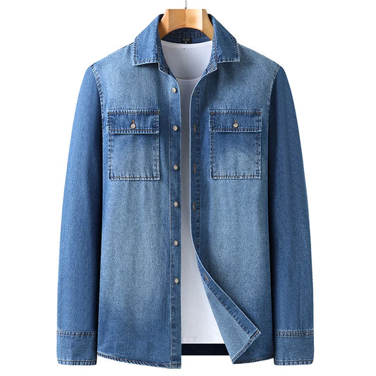 Denim Shirts Men Slim Fit
